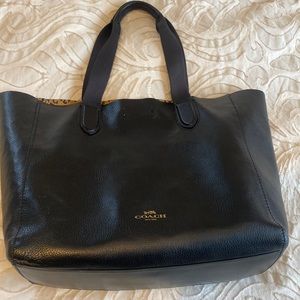 Coach Derby tote in black leopard interior - includes u branded organizer insert